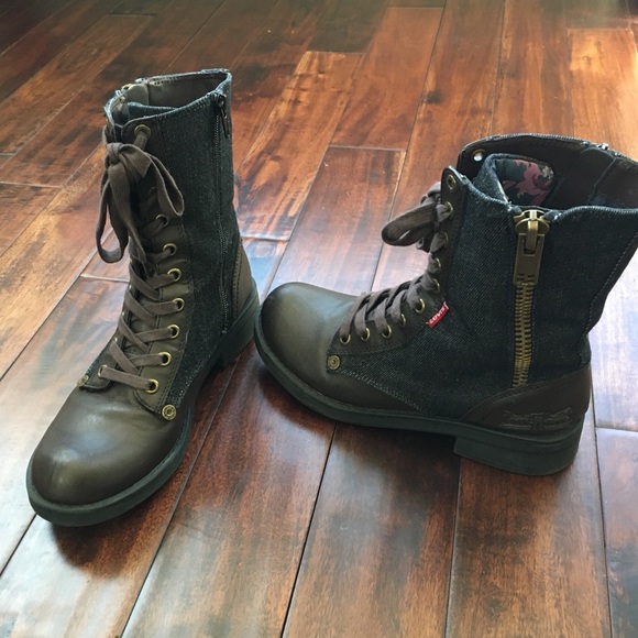Levi's Shoes - Women’s brown and denim combat boots